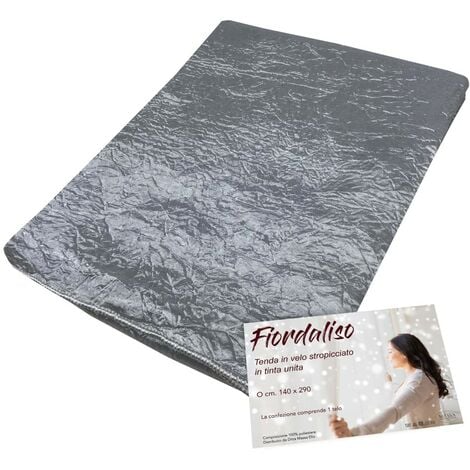 TENDA FIORDALISO in tinta UNITA GRIGIO cm. 140X290 confezionata