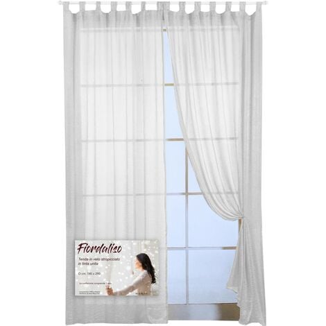 TENDA FIORDALISO in tinta unita BIANCO CM. 140X290 confezionata