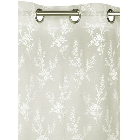 TENDA tendaggio ISABEL panna cm. 140X280 CONFEZIONATA in PIZZO jacquard
