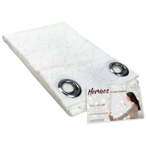TENDA TENDAGGIO TERMES bianco cm. 140X280 CONFEZIONATA