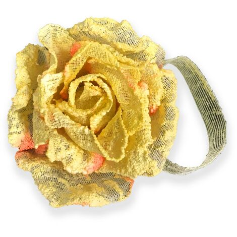 PATIKIL Fermacravatte Per Tende A Forma Di Fiore: 2 Clip Decorative In Metallo E Poliestere Per Arredo Casa, Giallo