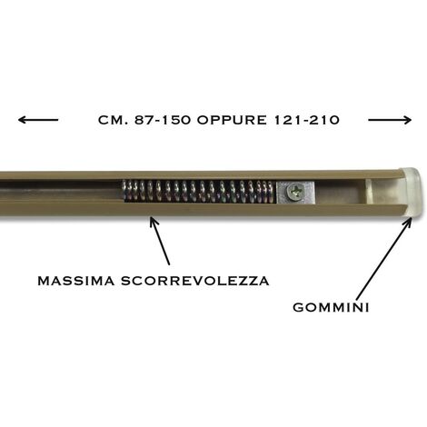 COPPIA ASTINE nero oro DOPPIA FUNZIONE MOLLA regolabili CM. 70