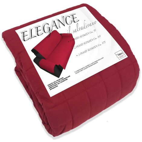 Copridivano Trapuntato 2 Posti CapitanCasa Cuori Appesi Rosso - 100% Cotone Made In Italy Con Fissaggio Antiscivolo - 120-125 Cm