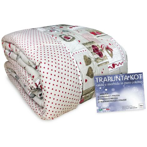 TRAPUNTA KOT © tirolese DIS. CUORE HOLLY Made In ITALY puro cotone 1 PIAZZA E MEZZA
