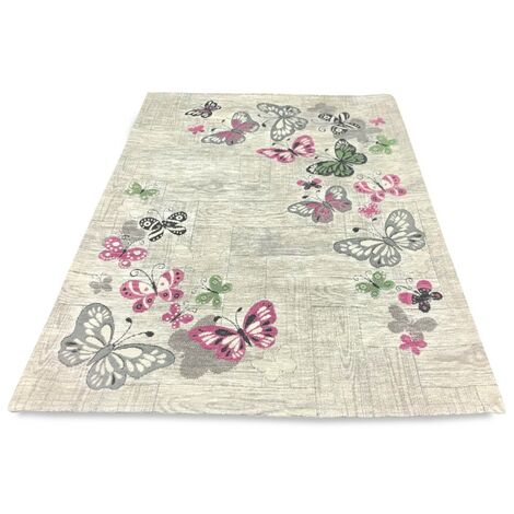 TAPPETO ANTISCIVOLO FARFALLE FUXIA Cm. 55x140