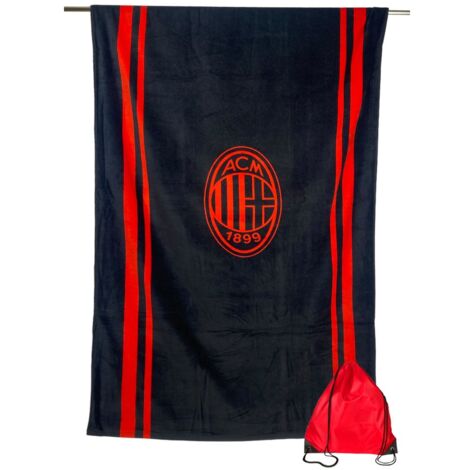 TELO MARE Sport MILAN Miura GRANDE Cm. 90 X 170 ORIGINALE A.C. MILAN CON Zaino Portatelo (1/5)