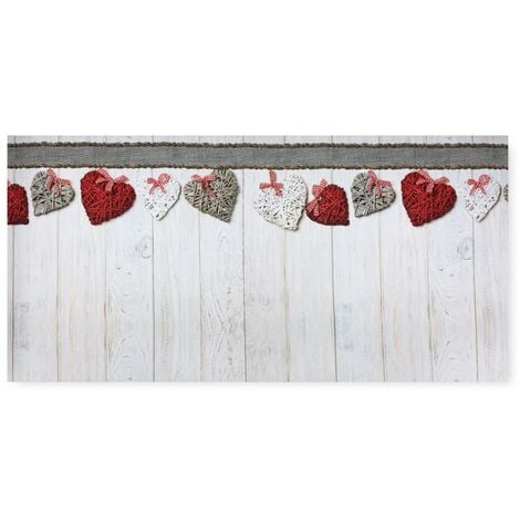 45 x 45 cm stile vintage assorbente con cuori rossi tappetino da cucina per San Valentino in microfibra Oarencol