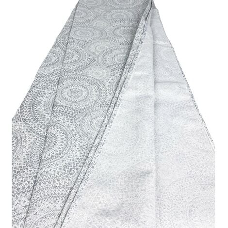 TELO ARREDO copritutto GRAN FOULARD COPRILETTO copridivano TESSUTO LONETA  CERCHI grigio