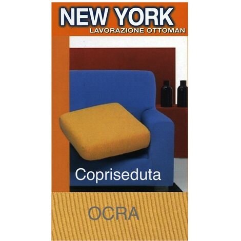 Copriseduta Divano New York Ocra - Tessuto Elasticizzato a Costine Antipilling - Made in Italy copriseduta 3posti cm. 180x60