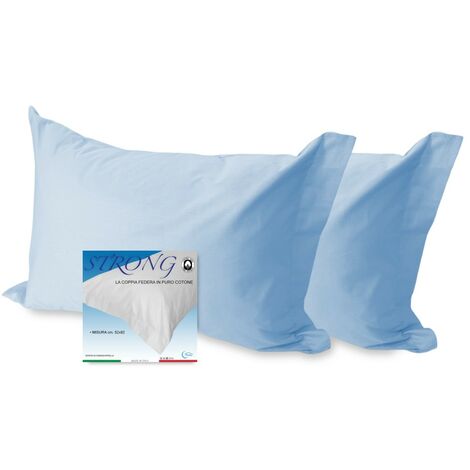 Todocama Set di 2 federe in microfibra extra morbida, ipoallergenica. Set di 2-60 x 60 cm blu chiaro