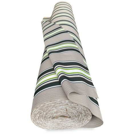 Tessuto Vertigo Tenda da Sole Impermeabile 100% – Poliestere H 150 cm, Venduto a Metro – Ideale per Esterni, Gazebo, Verande Righino verde