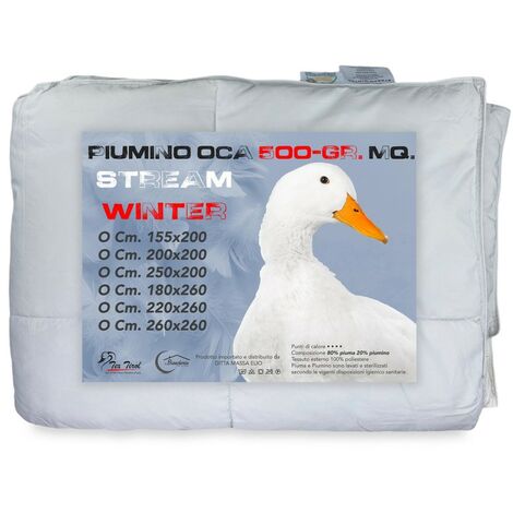PIUMINO OCA Stream 500 GR. 80% PIUMA OCA 20% PIUMINO OCA Bicolore TRAPUNTA 1 PIAZZA e MEZZA CM. 220X260