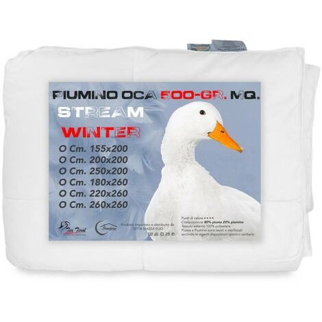 PIUMINO OCA Stream 500 GR. 80% PIUMA OCA 20% PIUMINO OCA Bianco Cm. 250x200