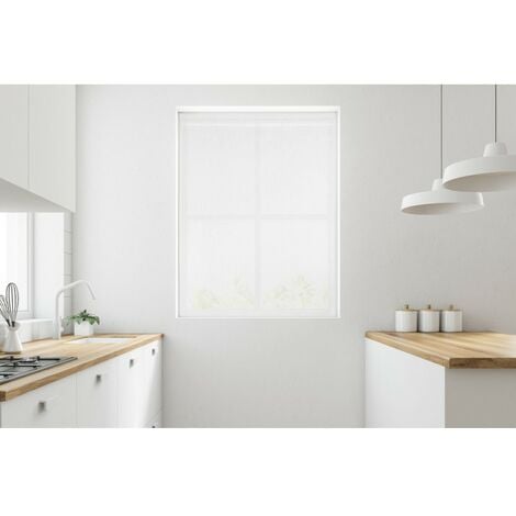 COPPIA tendina VETRO MODERNA larga 45 o 70 o 90 SIMPLY Bianco COPPIA (2 TELI) CM. 45x150