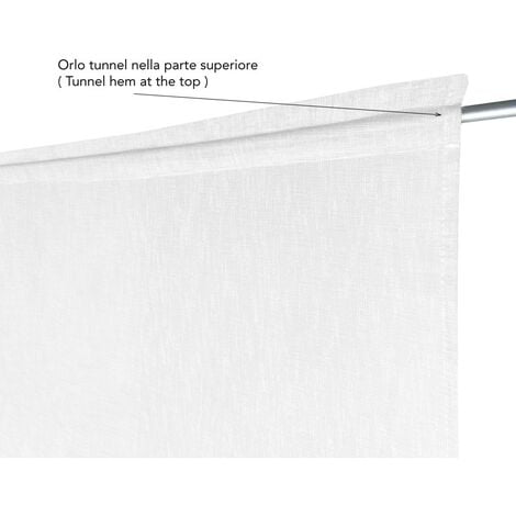 COPPIA tendina VETRO MODERNA larga 45 o 70 o 90 SIMPLY Bianco COPPIA (2 TELI) CM. 45x150