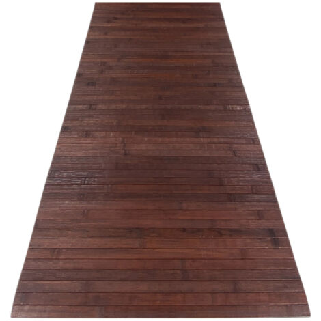 TAPPETO cucina IN LEGNO bamboo WOODY unito MARRONE Cm. 50x320