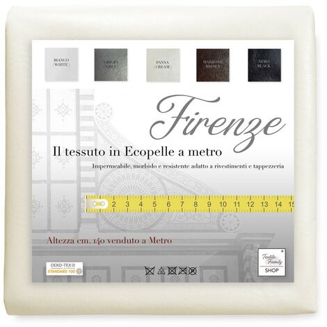 TESSUTO A Metro In FINTA PELLE FIRENZE Simil Pelle ECO Pelle Altezza Cm. 140 Skai Panna