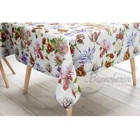 Tovaglia In Tela Cerata Ovale 240x140cm - Lavabile, Impermeabile, Con Orlo A Fragole