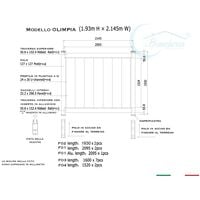 SET Pannello RECINZIONE OLIMPIA in PVC Bianco Altezza cm. 193 installazione  su Cemento 1 PANNELLO larghezza metri 2,15