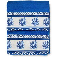 SET asciugamani con bordo GRECIA Mare marino blu in puro cotone Made in Italy