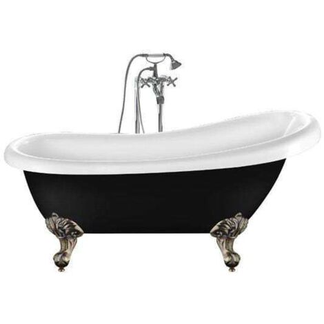Freistehende Badewanne RICHMOND SCHWARZ Adlerfüße ALTBRONZE 171