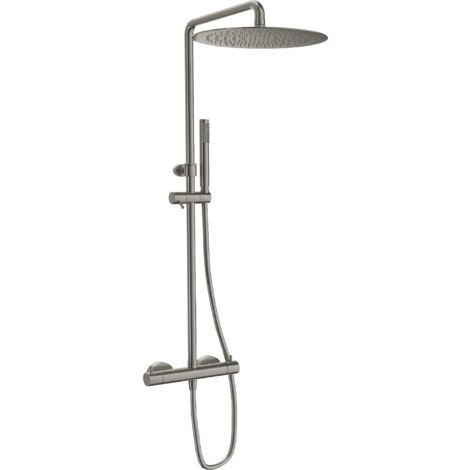 SANYCCES LOOP Rain Duschsystem mit Thermostat 30 cm, Nickel gebürstet (1/4)