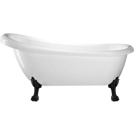 Freistehende Badewanne RICHMOND Löwenfüße SCHWARZ 155