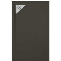 Mineralguss-Duschwanne extra flach TRINITY in SCHWARZ 70x190 cm Ablauf linksbündig