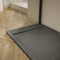 Extra flache Duschwanne RIBERA Schieferoptik ANTHRAZIT 80x200cm
