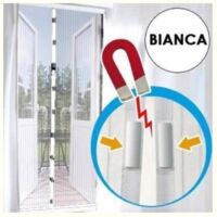ZANZARIERA TENDA CALAMITA MAGNETE ZANZARE PORTA BALCONE FINESTRA 240X140 CM NERA 