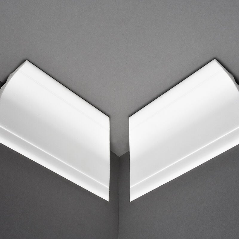 Corniche cache rideaux LED | QL011 | 91 x 130 mm | polyuréthane résistant