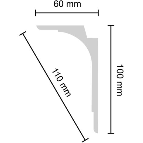 Corniche cache rideaux LED | QL011 | 91 x 130 mm | polyuréthane résistant