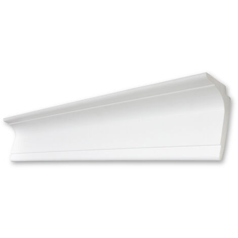 DECOSA Moulure multi-fonction L100 (pour ruban LED et cache-rideau) - polystyrène - blanc - 60 x 100 mm - long. 2 m - 10 pces (=20 m)