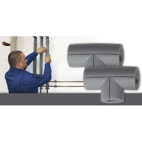 CLIMAPOR Raccord en T pour gaine d'isolation - PE - gris - 18/13 - épaisseur paroi 13 mm - 30 pces (1/2)