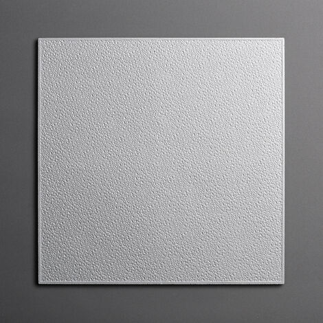 DECOSA Dalle de plafond TURIN - polystyrène - blanc - effet crépi - 50 x 50 cm - 2 sach. (=4 m2)