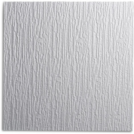 DECOSA Dalle de plafond Hamburg - polystyrène - blanc - effet crépi - 50 x 50 cm - 8 sach. (=16 m2)