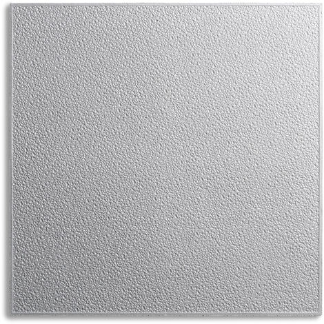 DECOSA Dalle de plafond TURIN - polystyrène - blanc - effet crépi - 50 x 50 cm - 10 sach. (=20m2)