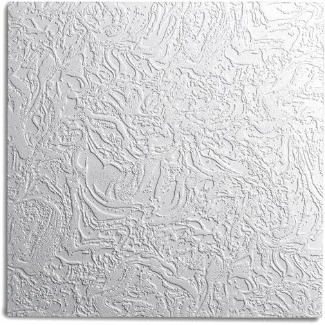 DECOSA Dalle de plafond AP101 - polystyrène - blanc - effet crépi - 50 x 50 cm - 10 sach. (=20 m2)