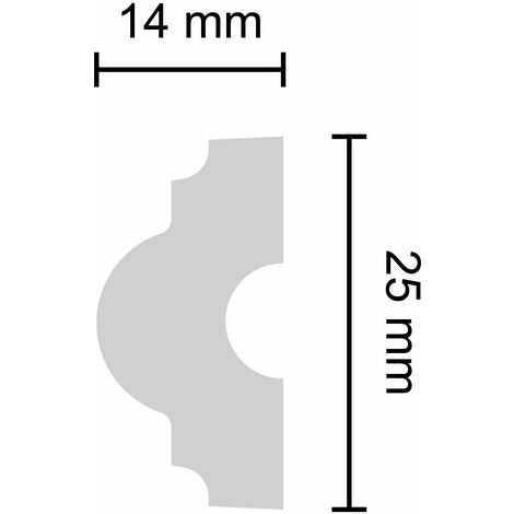 DECOSA Cimaise Melissa - polystyrène extra dur - blanc - 25 mm - long. 2 m - 10 pces (=20 m)