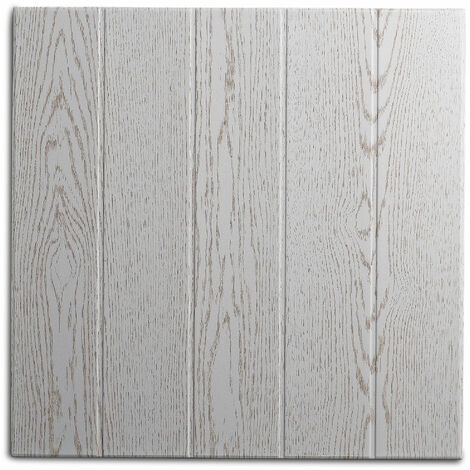 DECOSA Dalle de plafond ATHEN - polystyrène - effet bois-couleur frêne blanc - 50 x 50 cm - 20 sach. (=40 m2)