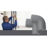 CLIMAPOR Coude 90° pour gaine d'isolation - PE - gris - 15/13 - épaisseur paroi 13 mm - 80 pces
