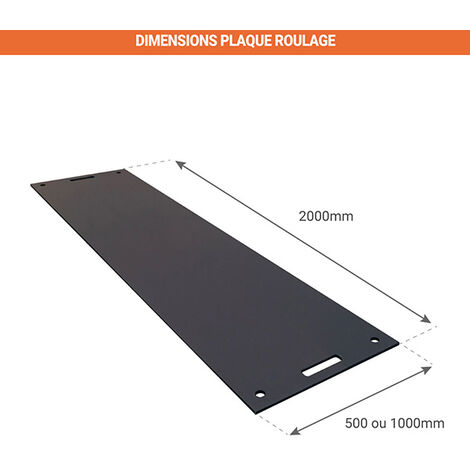 Plaque de roulage lisse/antidérapante - Lxl : 2000mm / 500mm - BM200515L