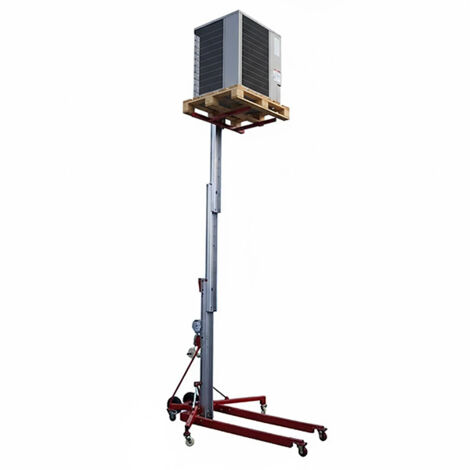 Matisère – Monte charge 400kg – Hauteur max 5000mm – Levée manivelle double vitesse – Aluminium – 4 roulettes pivotantes – 300762