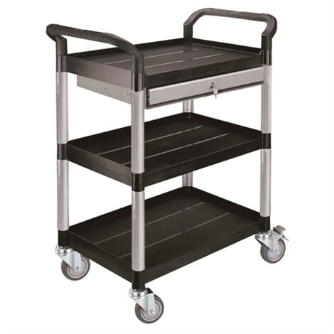Servante en PP et aluminium - 3 plateaux - 1 tiroir - 600 x 400 mm - S2T (1/5)