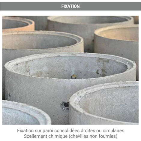 Echelle d'accès puits 3 échelons - Hauteur à franchir 0.75m - EC-PUITS-INOX-075