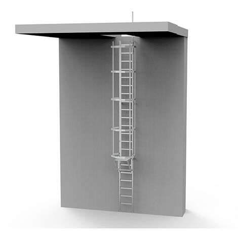 Echelle à crinoline pour fenètre de toit - Hauteur de bâtiment 7.00m - CS/SD/700/CVAP