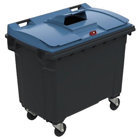 Conteneur poubelle 770 litres à préhension latérale pour le tri du papier - Poubelle bleu - 210044P
