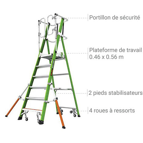 Little Jumbo Echelle pliante avec 2 stabilisateurs