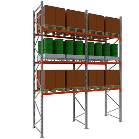 Rack à palette 3 niveaux - Module de départ : 4500x2225x1100mm - RAYOPALP/3N/4522/D (1/5)