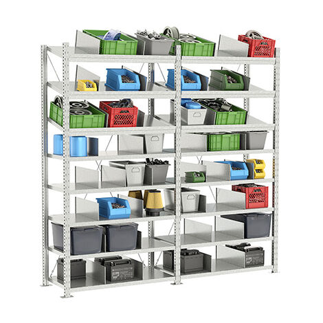 Rayonnage pour pièces détachées - Élément suivant - 2000x1250x500mm - 235kg/niv - Utilisable uniquement avec un module de départ - RAY/PDLO/2012/D (1/3)